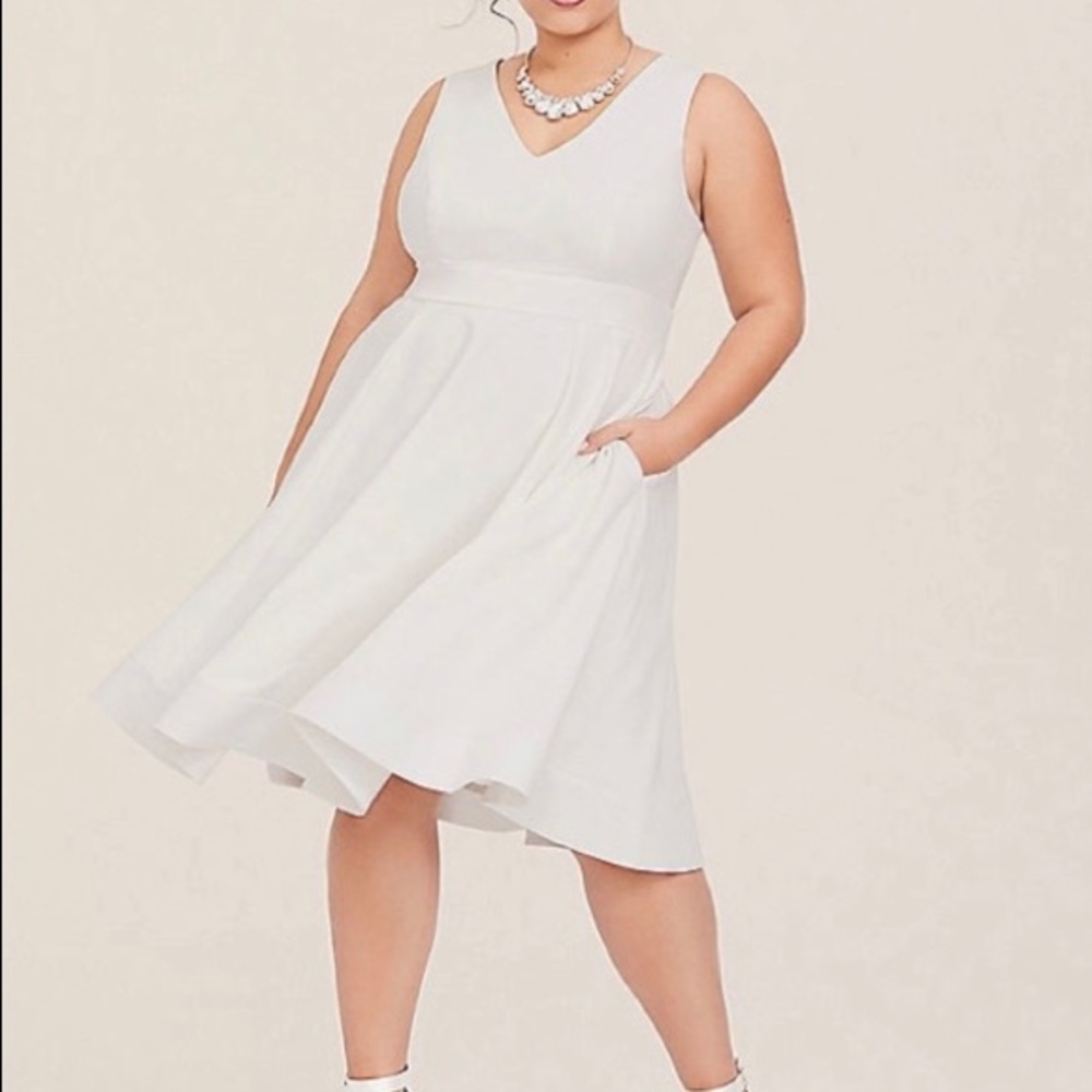 Torrid | Mini Woven Skater Dress | Wedding Dress | 12 | Ivory